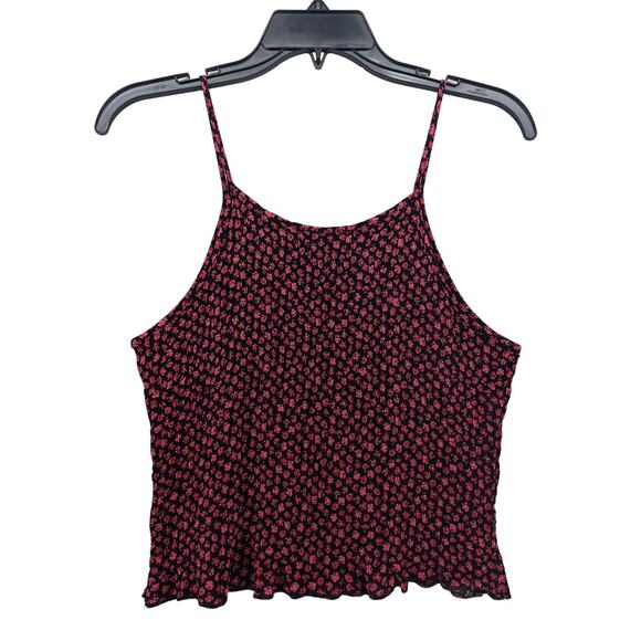 Paper Crane Camisole Tank Top M Red Floral Slim Fit Scoop Layering Top Summer - Picture 2 of 8